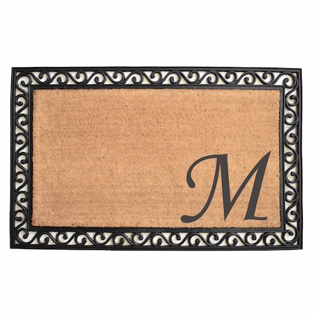 Monogram Door Mat, Black, Natural, 30 in W x 48 in L